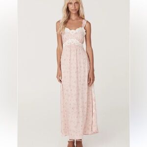 Spell Fleur Slip Dress in pink with lace detail. Worn once perfect condition